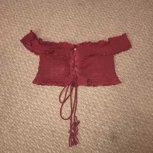 Off-the shoulder bathing suit top